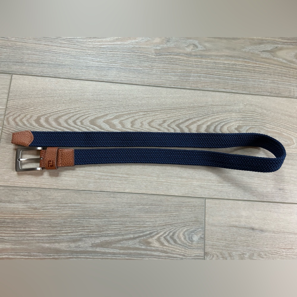 Men's Navy and Brown Woven FootJoy Belt 42”